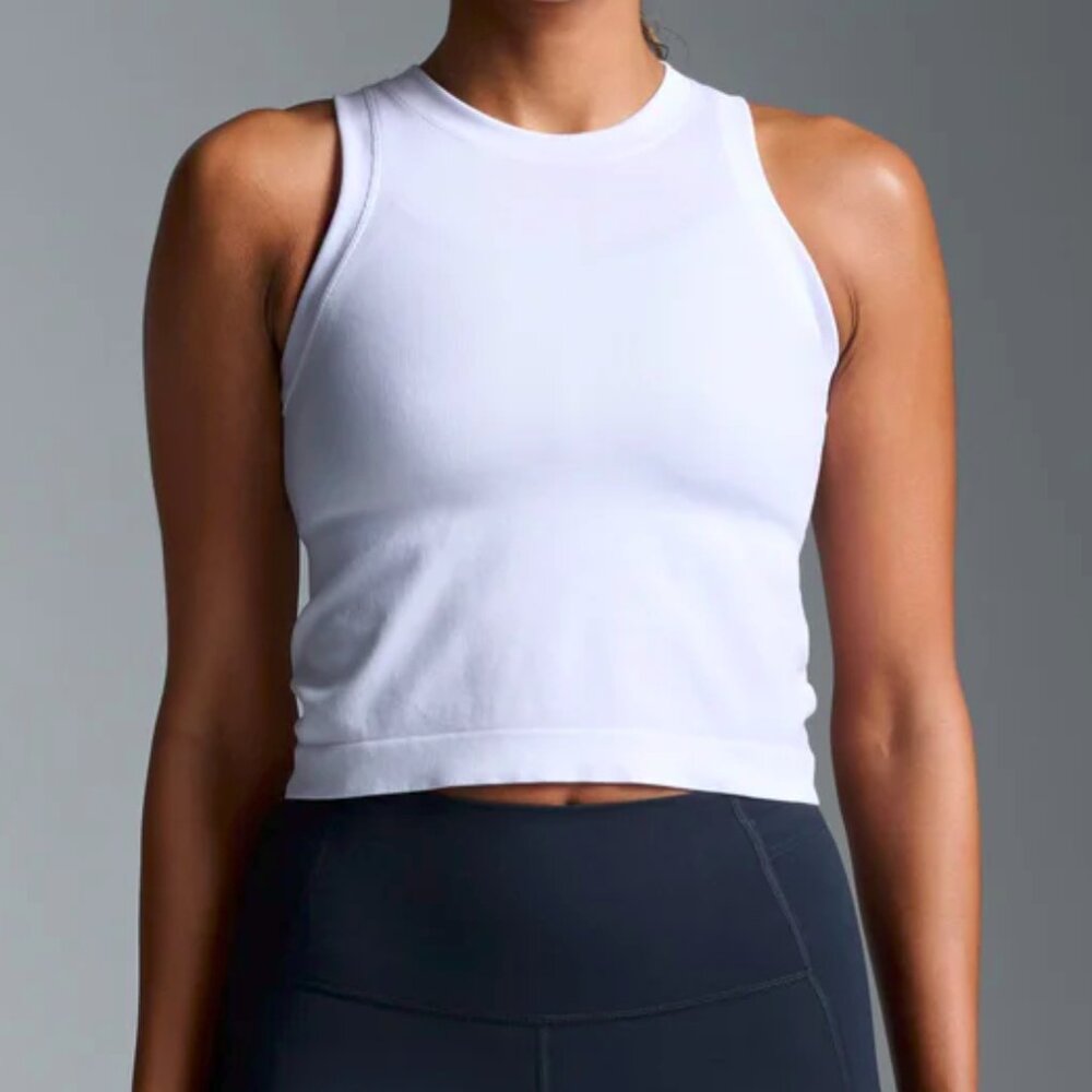 LNDR white "Power Crop" crop top